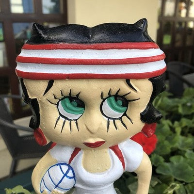 Betty Boop Rugby Player Cast Iron Doorstop