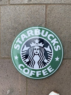 Starbucks 40 Cms Domed Metal Sign