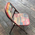 Folding Metal Chair Fun Fair Theme Hand painted