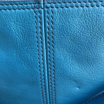 Fossil Blue Leather & Suede Bag Preloved Good Condition