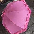 Umbrella Flamingo With Ruffles Free Standing Full Length