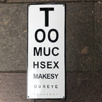 Opticians Humorous Enamel Test Card