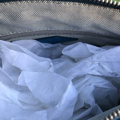 Fossil Blue Leather & Suede Bag Preloved Good Condition