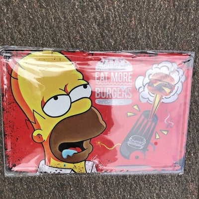 Eat More Burgers Metal Sign