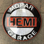Mopar Hemi Garage 40cms Dome Metal Sign