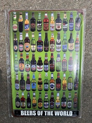 Beers Of The World Metal Sign