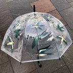 Ladies Swallows Umbrella Walking Length Clear Dome