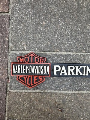 Harley Davidson Parking Cast Iron Sign