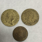 Three GB Victorian Brass Gaming Counters