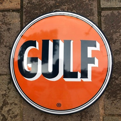 Gulf 40 Cms Dome Metal Sign
