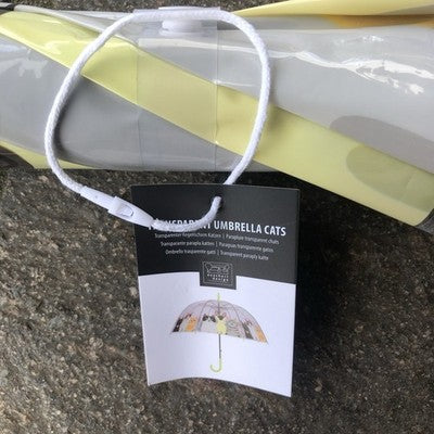 Ladies Cats Umbrella Walking Length Clear Dome
