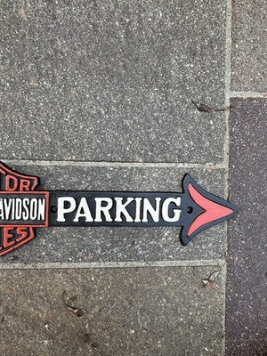 Harley Davidson Parking Cast Iron Sign
