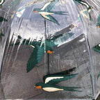 Ladies Swallows Umbrella Walking Length Clear Dome