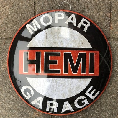 Mopar Hemi Garage 40cms Dome Metal Sign
