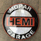 Mopar Hemi Garage 40cms Dome Metal Sign