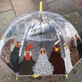 Ladies Hen Umbrella Walking Length Clear  Dome
