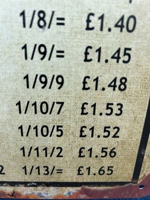 Price Of A Pint Heavy Gauge Metal Sign