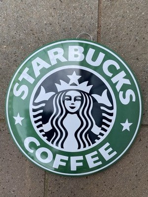 Starbucks 40 Cms Domed Metal Sign