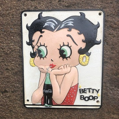 Betty Boop Coca Cola Cast Iron Sign