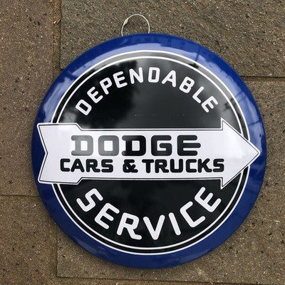 Dodge Cars & Trucks 40 Cms Dome Metal Sign