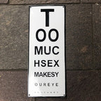 Opticians Humorous Enamel Test Card