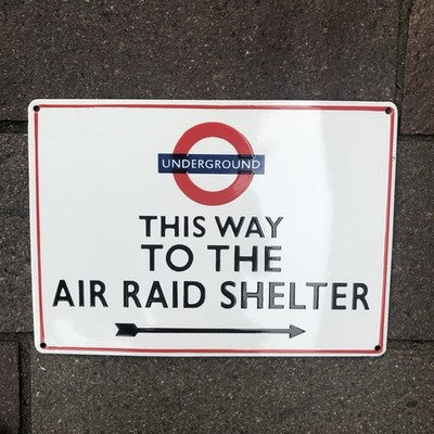 This Way To The Air Raid Shelter Enamel Sign