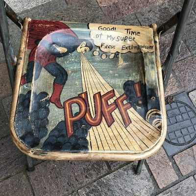 Folding Metal Chair Puff Theme Hand Painted