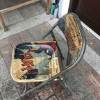 Folding Metal Chair Puff Theme Hand Painted