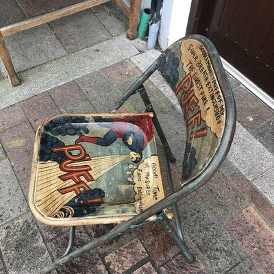 Folding Metal Chair Puff Theme Hand Painted
