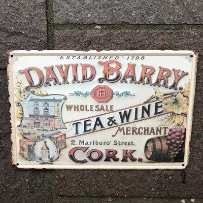 David Barry Tea& Wine Merchant Metal Sign