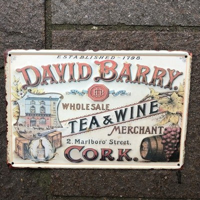 David Barry Tea& Wine Merchant Metal Sign
