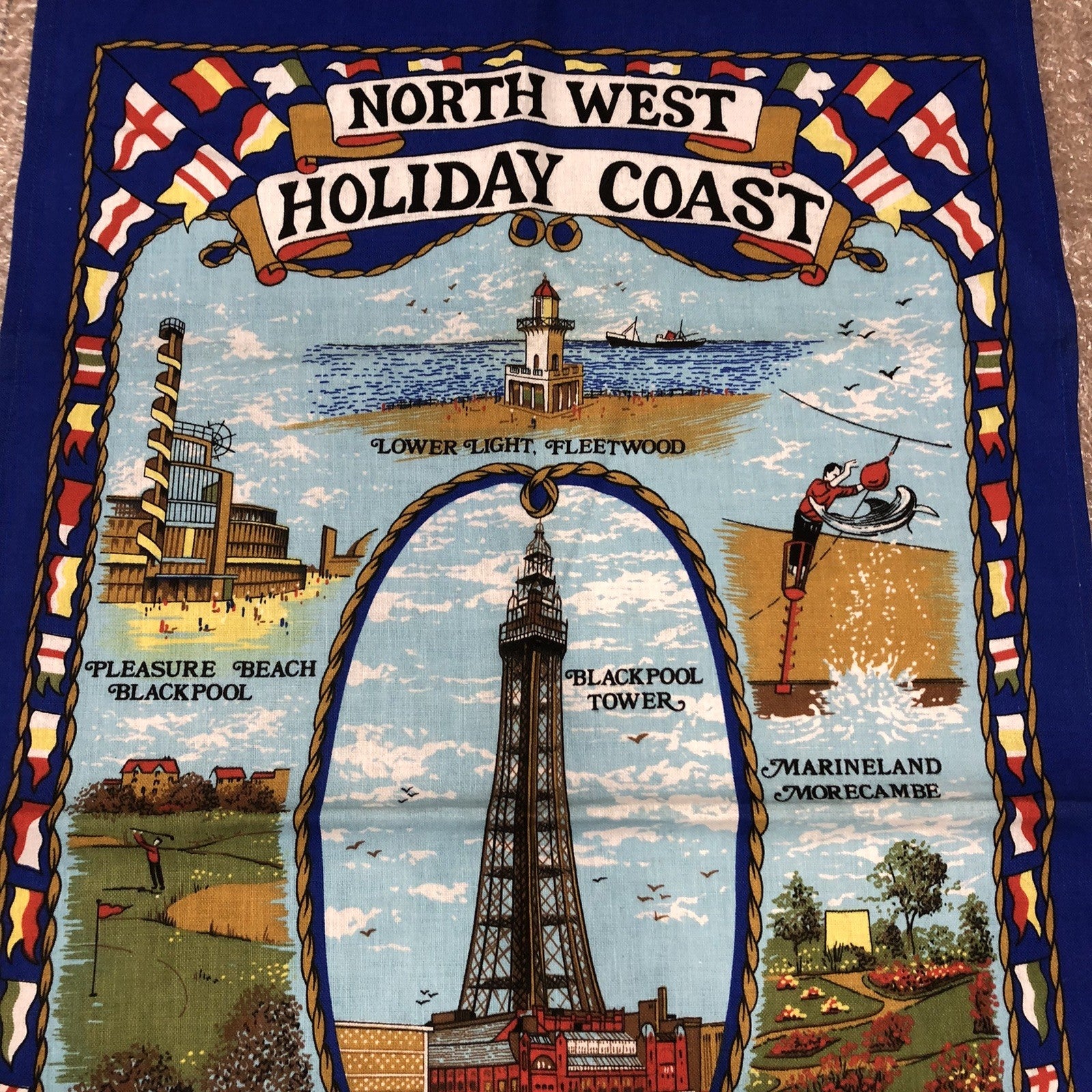 North West Holiday Coast Vintage Tea Towel 