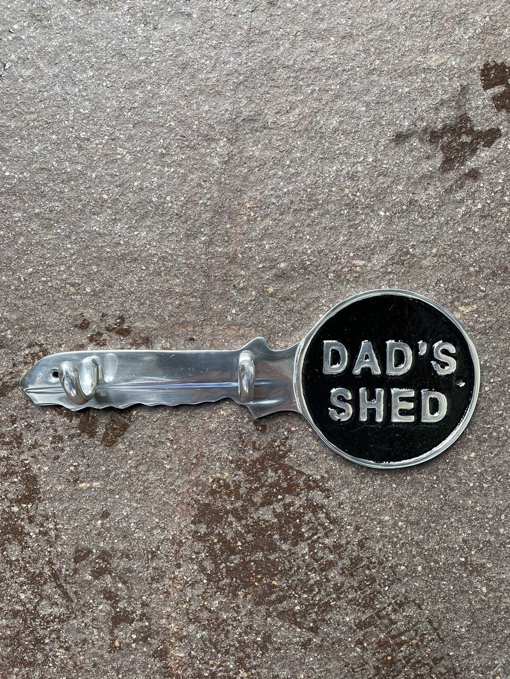 Dads Shed Polished Aluminium And Black Enamel Paint Key Rack