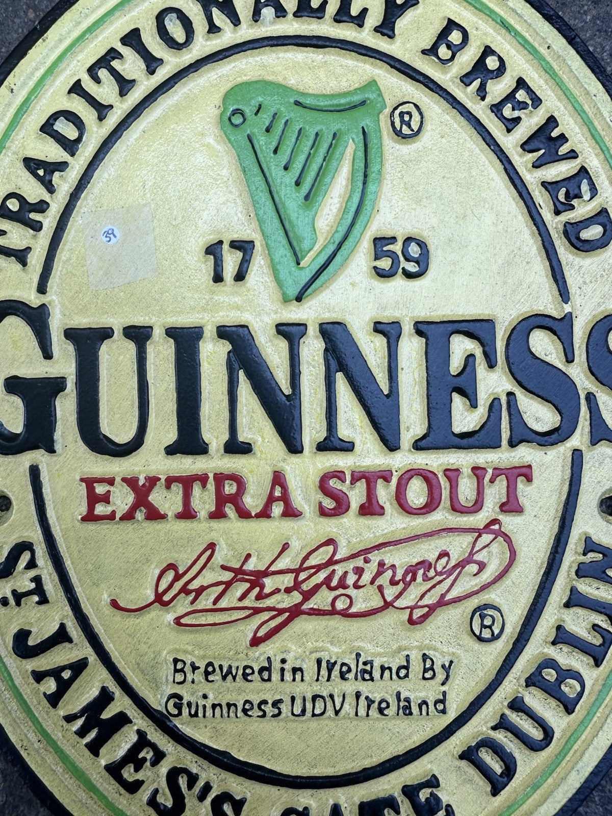 Guinness Stout Cast Iron Sign 
