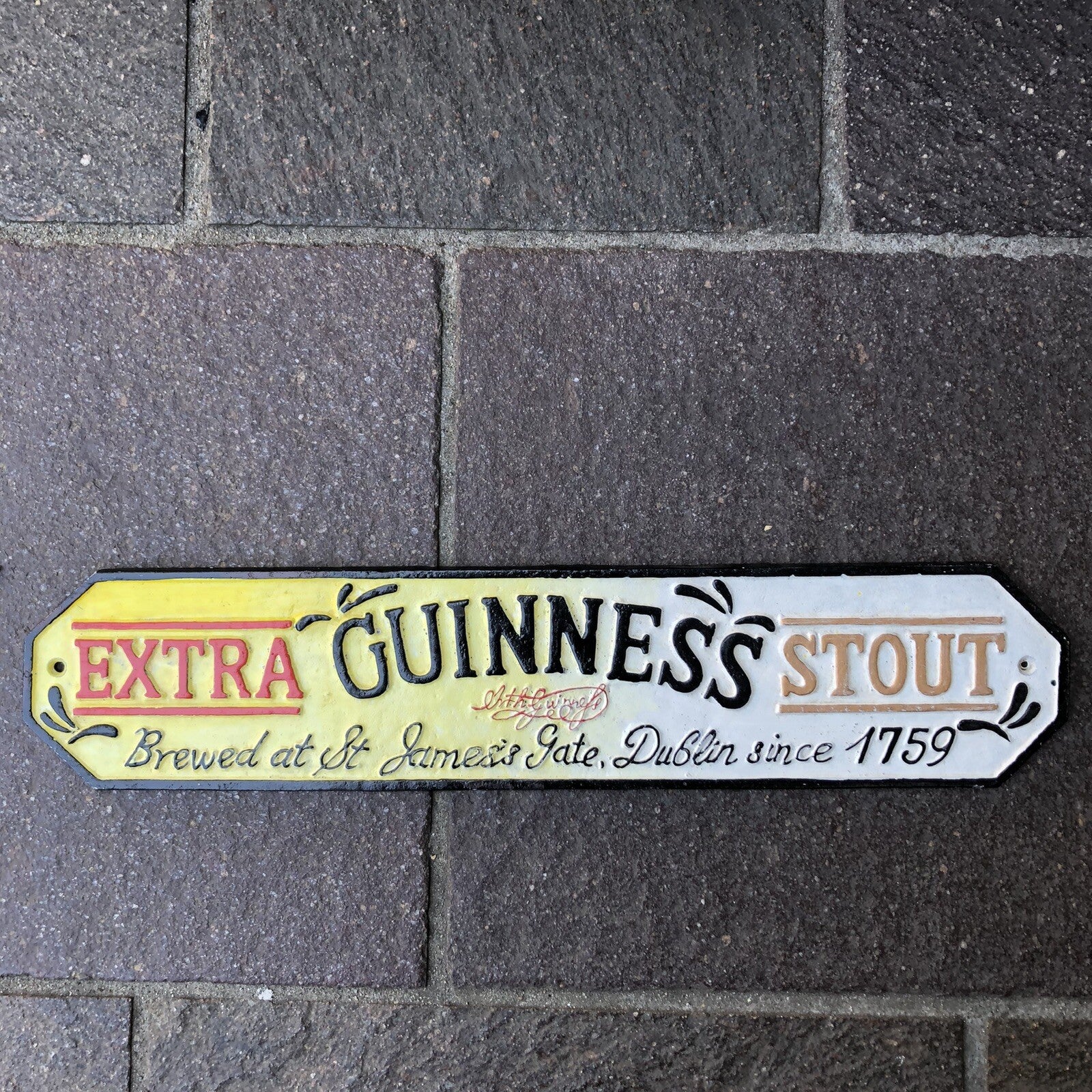 Guinness Extra Stout Cast Iron Sign