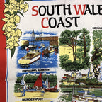 South Wales Coast Vintage Tea Towel