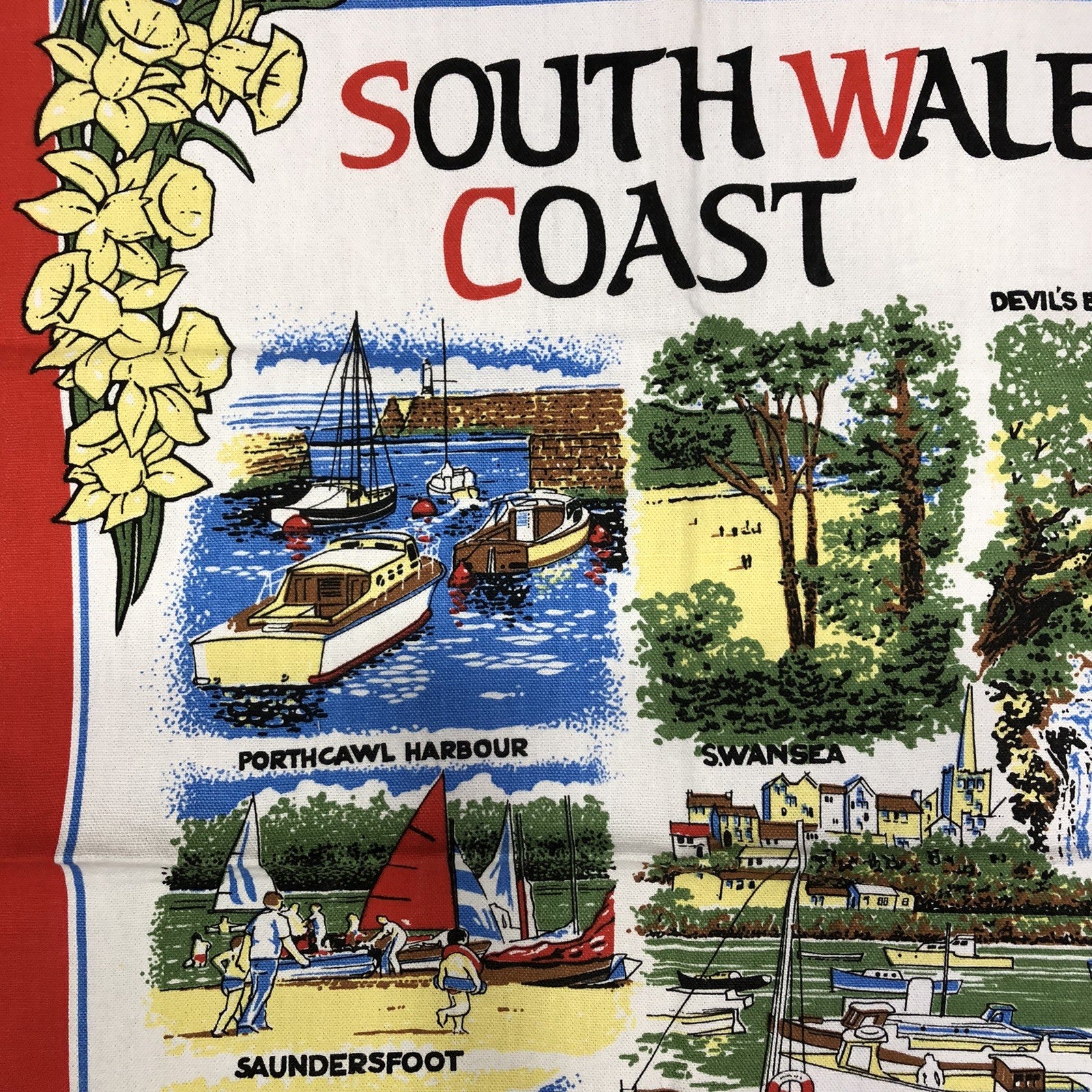 South Wales Coast Vintage Tea Towel