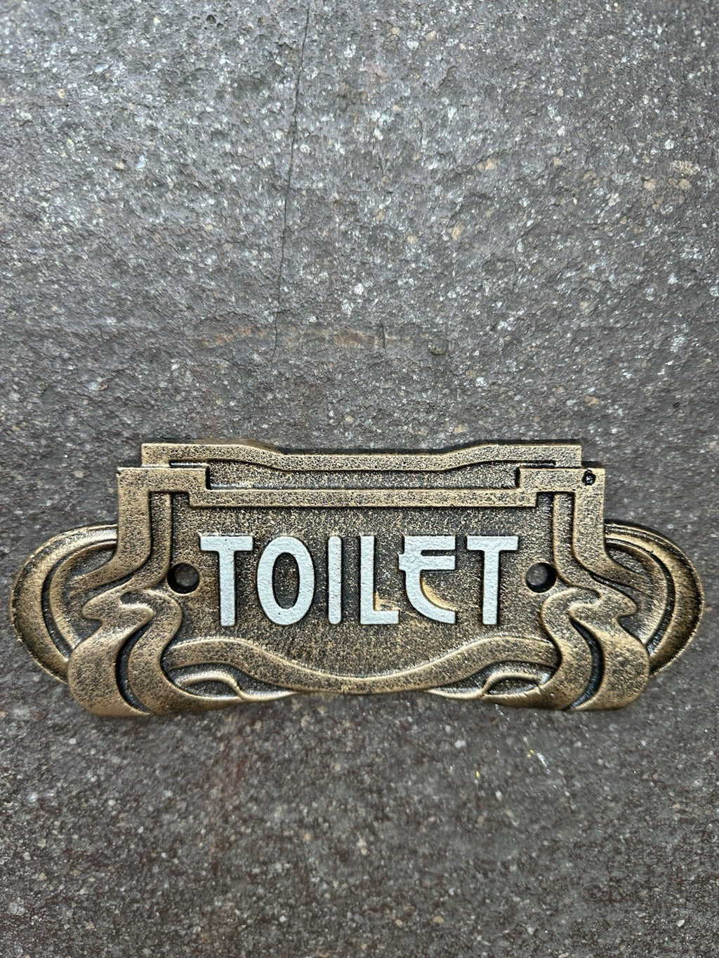 Toilet Sign Art Deco Style Cast Iron 