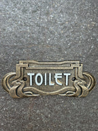 Toilet Sign Art Deco Style Cast Iron 