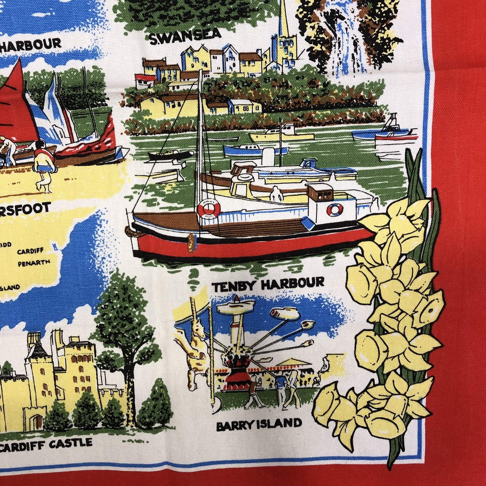 South Wales Coast Vintage Tea Towel