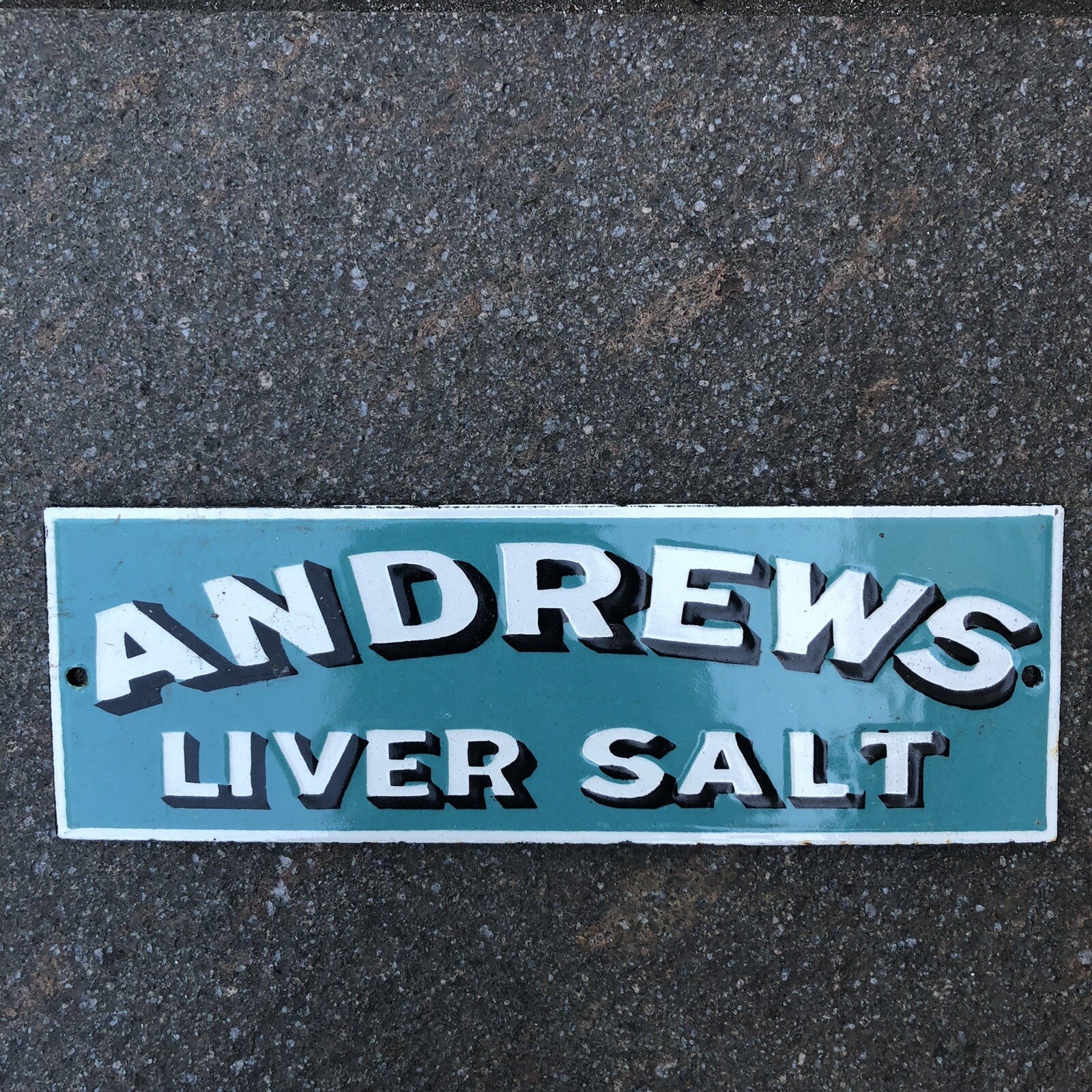 Andrews Liver Salt Enamel Sign