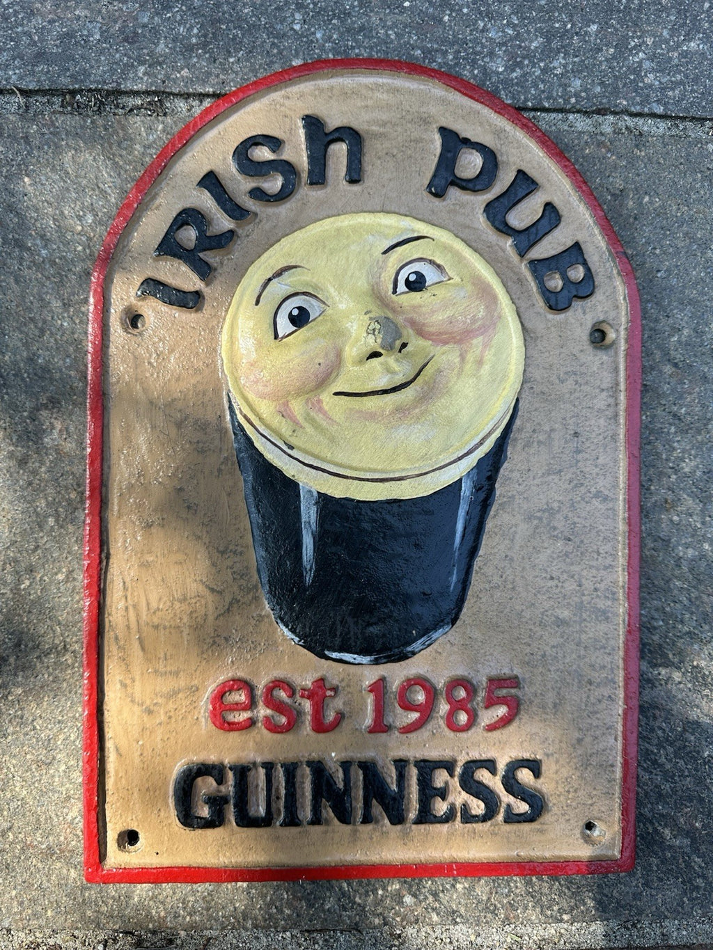 Guinness Irish Pub Cast Iron Sign 