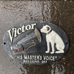 Victor His Masters Voice Cast Iron Sign