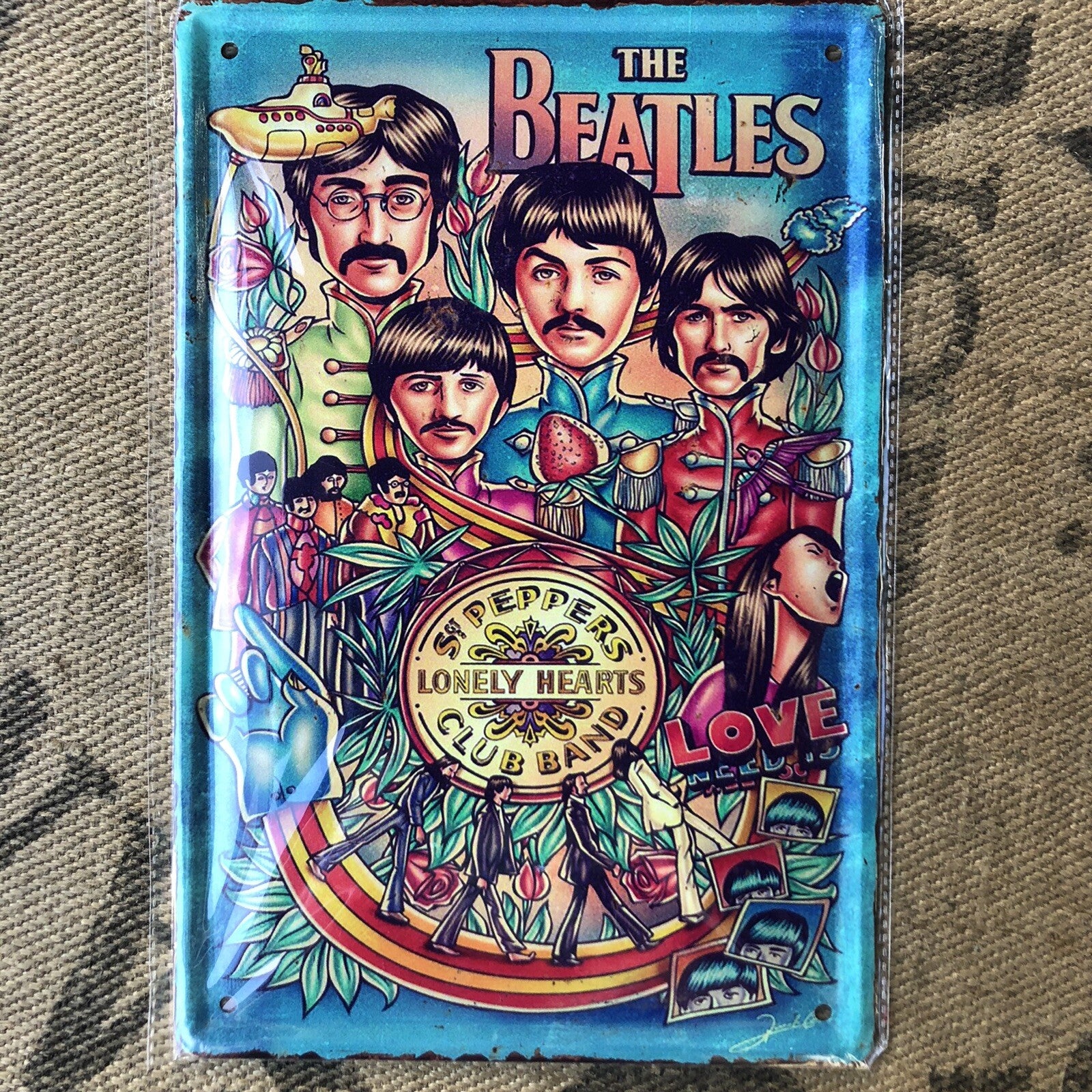 The Beatles Lonely Hearts Metal Sign