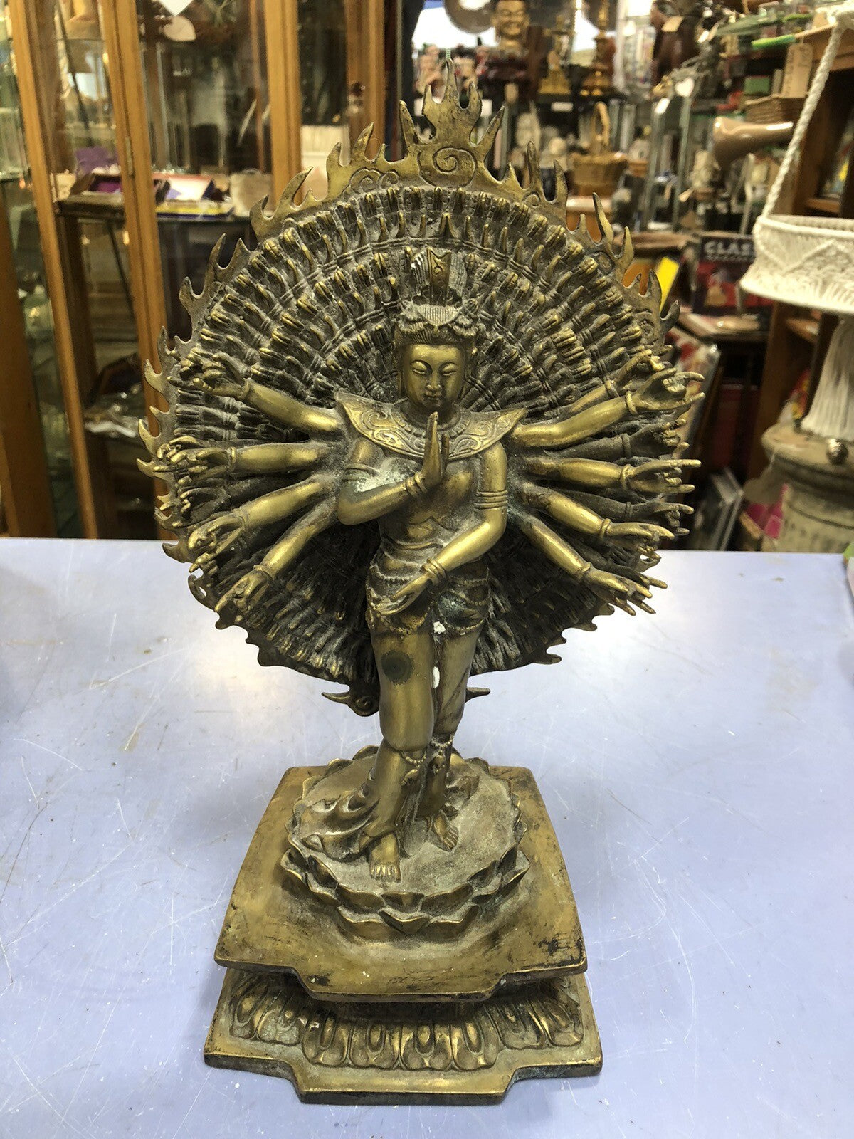 avalokiteshvara Brass Figure Stamped On Base