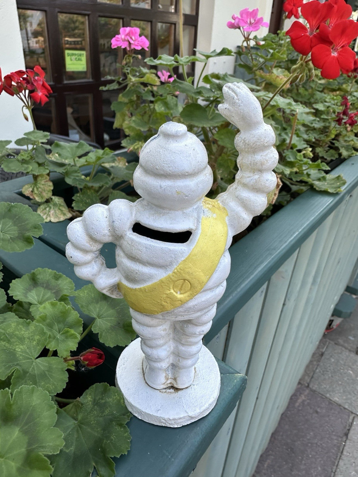 Michelin Man Cast Iron Standing Money Box 