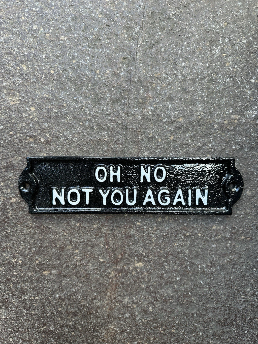 Oh No Not You Again Cast Iton Sign 