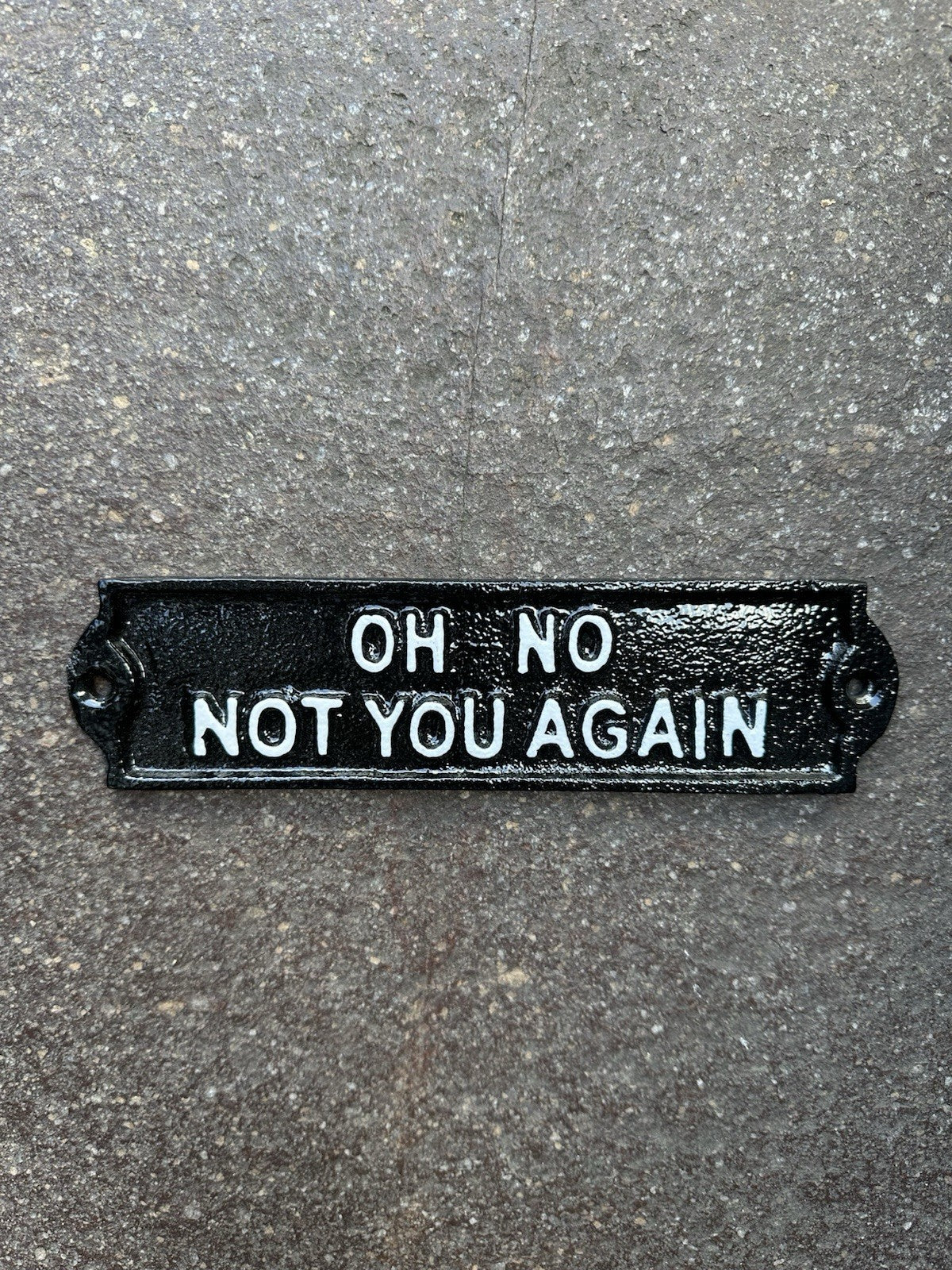 Oh No Not You Again Cast Iton Sign 