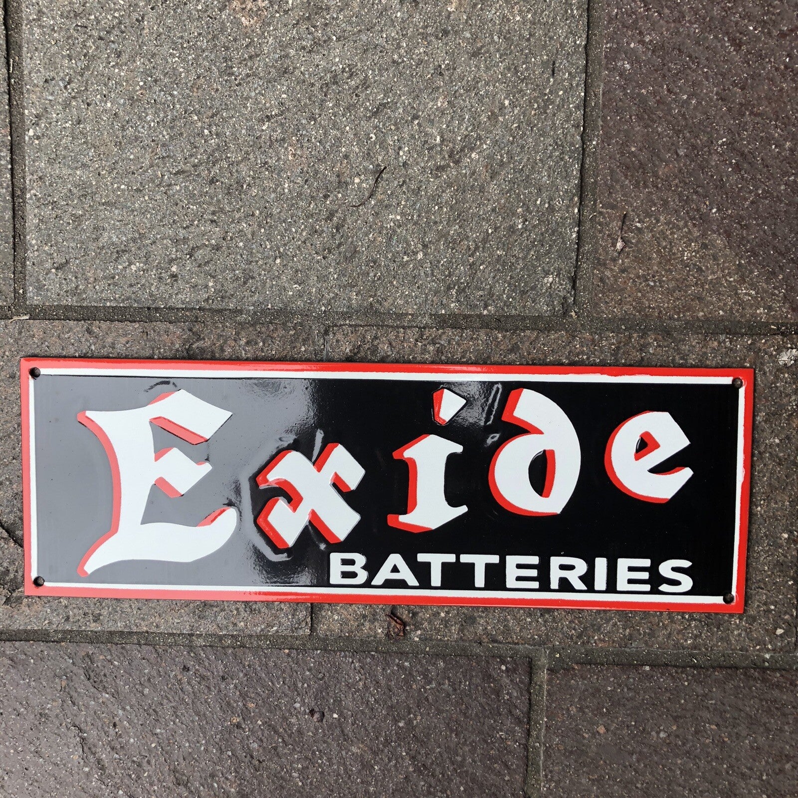 Exide Batteries Enamel Sign