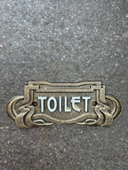 Toilet Sign Art Deco Style Cast Iron 